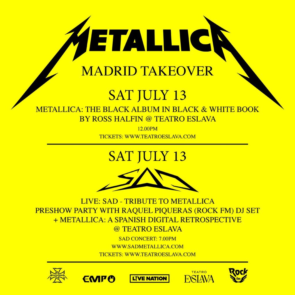 SAD METALLICA Takeover event Madrid Teatro Eslava Metallitarium EMP Rock FM Live Nation